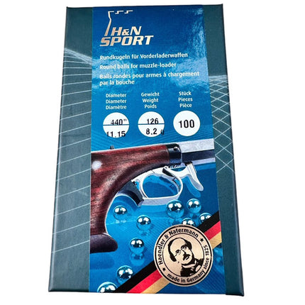 H&N Muzzle Loading Round Lead Balls .440 - 126gr - 100 pack
