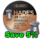 JSB Hades .25 - 26.54g - 6.35 - 300 per Tin - 5 Tins