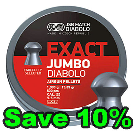 JSB Jumbo Diabolo .22 Pellets 15.89g - 5.51 - 500 - 10 Tins Bundle