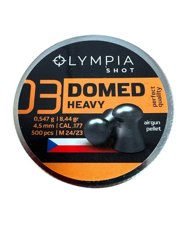 Olympia Shot Airgun Pellet - Domed Heavy 4.5mm / 8.44gr 500 per Tin