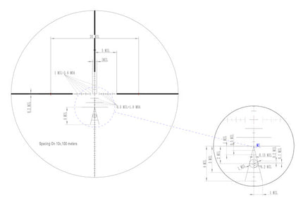 Valiant Optics - Themys 10x32 Compact HFT Airgun Scope reticle detail