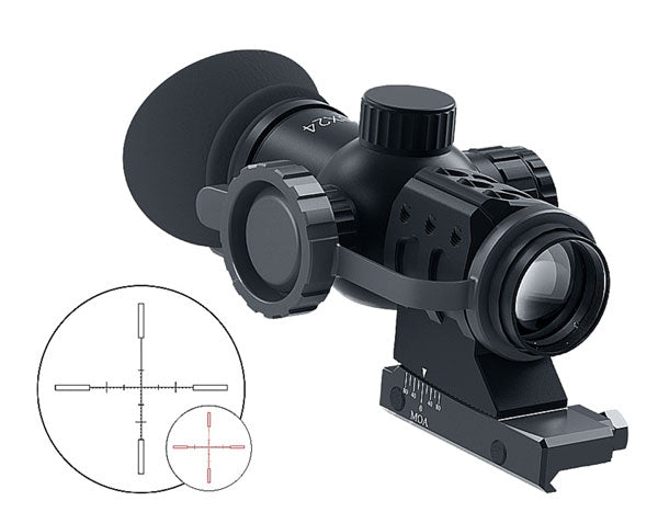 Immersive Optics 10x24 MILDOT w/MOA ADJ MOUNTS