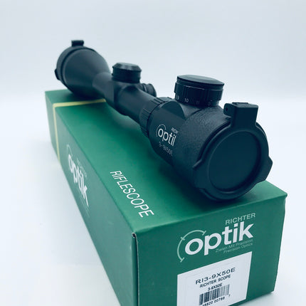 Richter Optik 3-9x50E - Mil Dot Dynamic Zoom Airgun Scope - Illuminated box