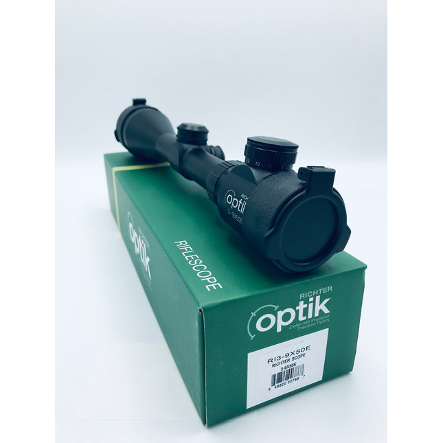 Richter Optik 3-9x50E - Mil Dot Dynamic Zoom Airgun Scope - Illuminated box