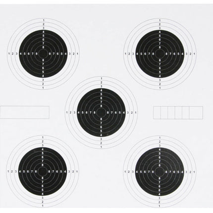 Airgun Paper Targets 100 Pack - 14cm x 14cm - 5 Circle