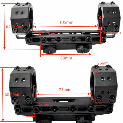 Eagle Vision One Piece Infinity Elevation Adjustable Scope Mount Picatinny 30mm measurements 