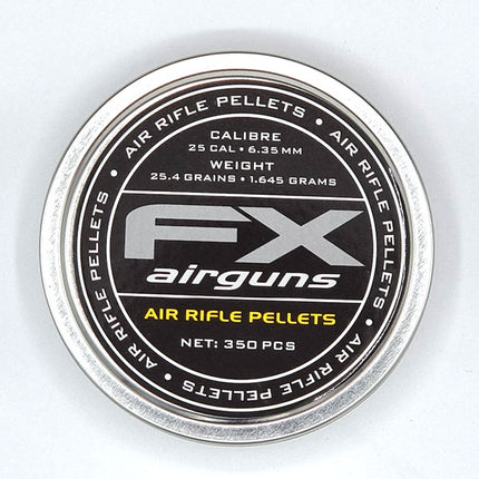 FX Airguns .25 Pellets 6.35mm / 350 Per Tin / 25.4g