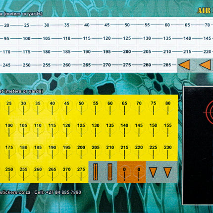 Scope Turret Stickers - Yellow - Yards - Airgun / Rifle