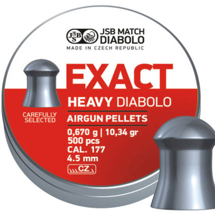 JSB Exact Heavy Diabolo .177 Pellets 4.52mm / 500 Per Tin / 10.34g