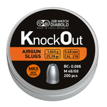 JSB Knockout Slugs MK2 .22 - 25.39g - .216