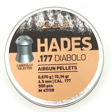 JSB Hades .177 Pellets 10.34g 4.5mm / 500 per TinJSB Hades Airgun Pellets .177 4.50mm | Airgun 101 Shop