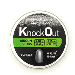 JSB Knockout Slugs .25 cal - 6.37 - 2.17gr - 33.49g