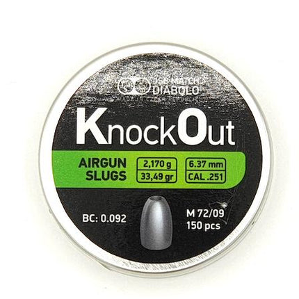 JSB Knockout Slugs .25 cal - 6.37 - 2.17gr - 33.49g