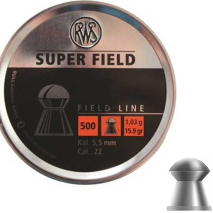 RWS Super Field Airgun Pellets .22 5.52mm - 500 Tin