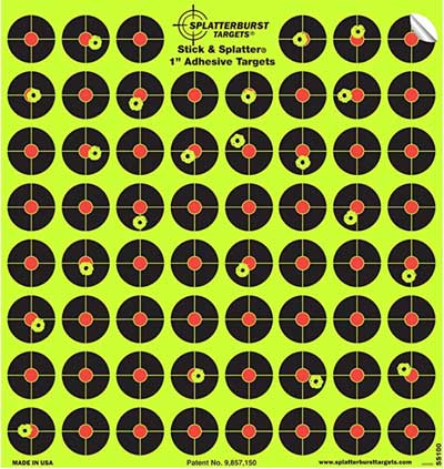 Splatterburst Targets - 1" Self Adhesive - 620 Targets / 10 Sheets